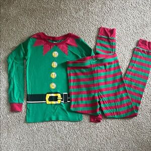 Carter's Green and Red Elf Pajama Set